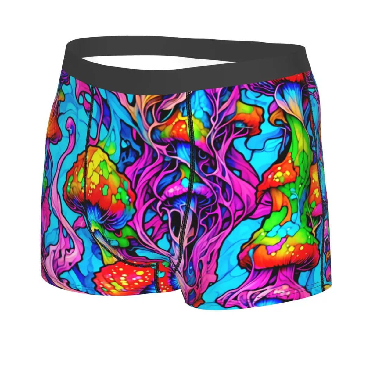 Trippy Skull Magic Mushroom Goth Pattern Underwear Men Sexy Printed Custom Boxer Shorts Panties