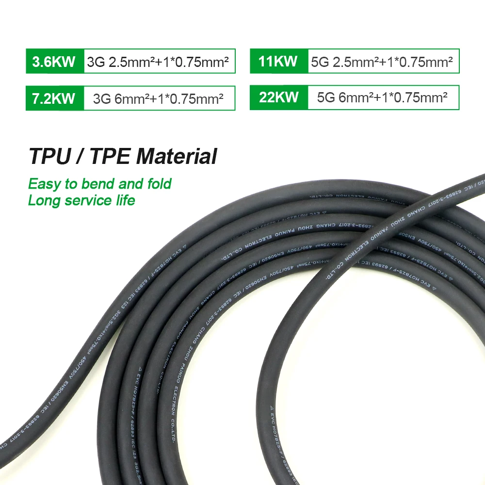 ISIGMA-GBT Carregador para carro elétrico, carregador portátil EV, caixa de carregamento, 5 metros, nível 2, J1772, tipo 1, 8A, 16A, tipo2, EVSE