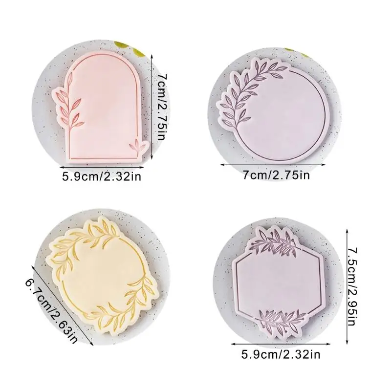 Stampi in silicone per biscotti con cornice con motivi delicati per biscotti creativi dessert