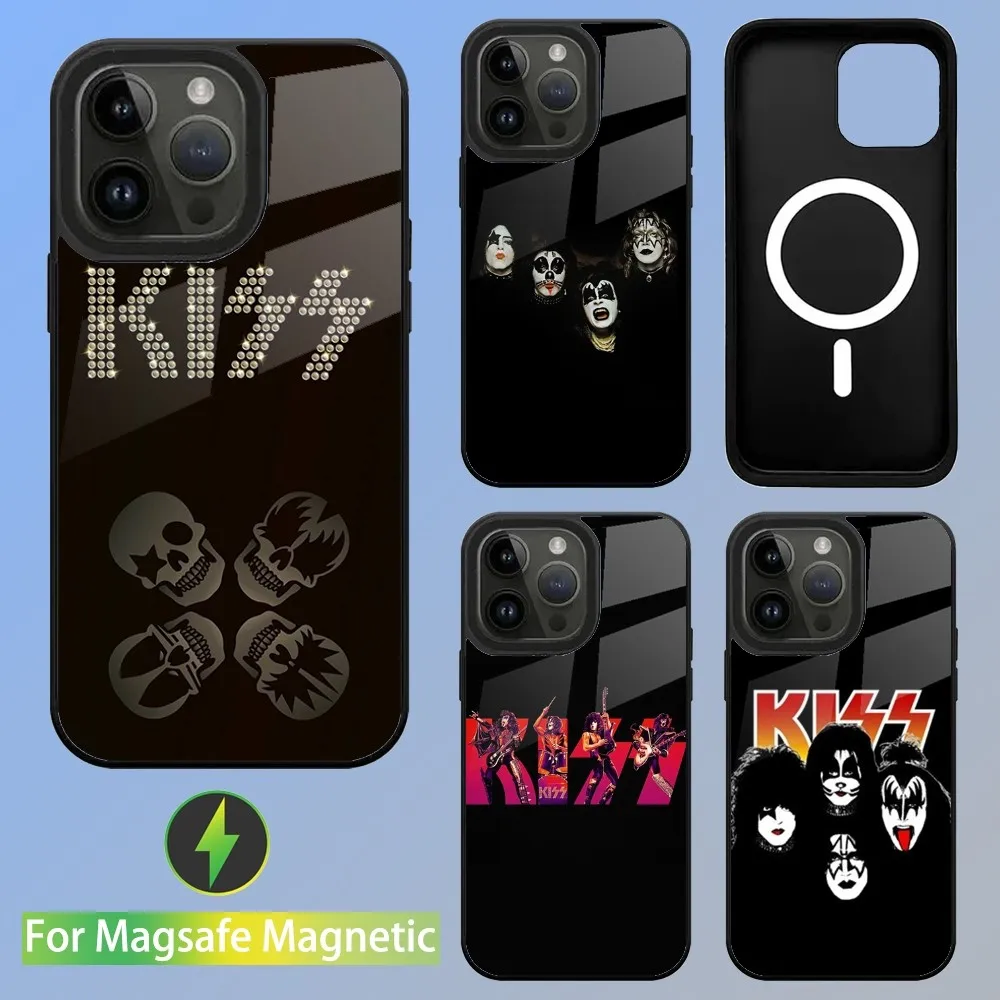 K-Kiss Rock Band Phone Case For iPhone 16,15,14,13,12,11,Plus,Pro,Max Mini Magsafe Magnetic Wireless Charging