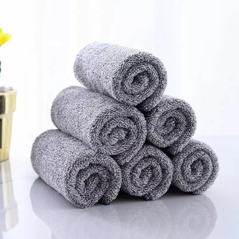 2/4/6PCS Cotton Dishcloth thickened enlarged Cleaning Kitchen Cloth absorbent durable Wash Towel Rag Household Cleaning Tools