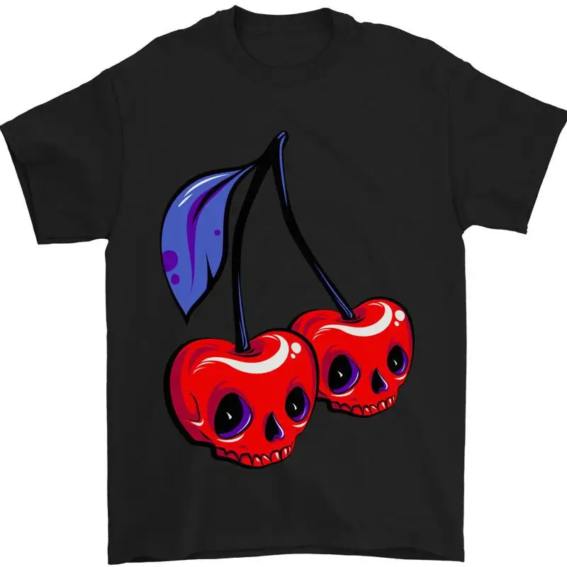 Kirsche Totenköpfe Herren 100% Baumwoll camiseta