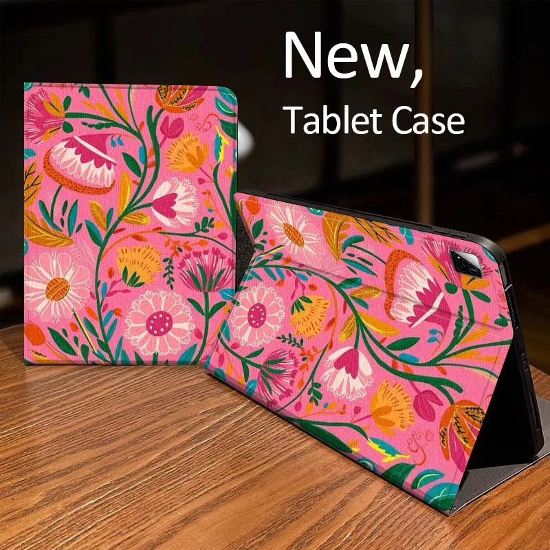 

Colorful Flower Illustration For Xiaomi Mi Redmi Pad 2 4 5 7S 6S 6 7 8 Plus SE Pro K 2025 inch 8.7 11 Tablet Case