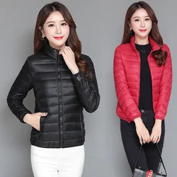 Winter Women Ultralight Thin Down Jacket White Duck Down Hooded Jackets Long Sleeve Warm Coat Parka Female Portable Outwear