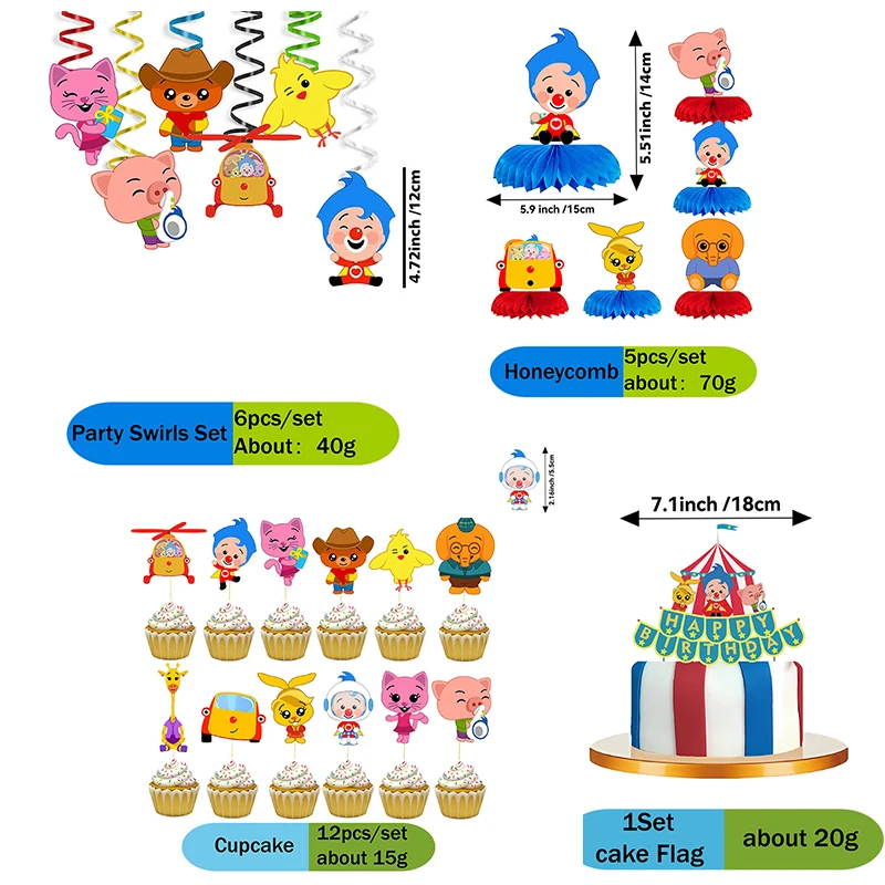 Cartoon-Anime-Kuchendekoration, Themen-Cupcake-Flaggen, Waben-Spiral-Wirbel-Zubehör für Geburtstagsfeier, Geschenk-Komplettset – Detail 7