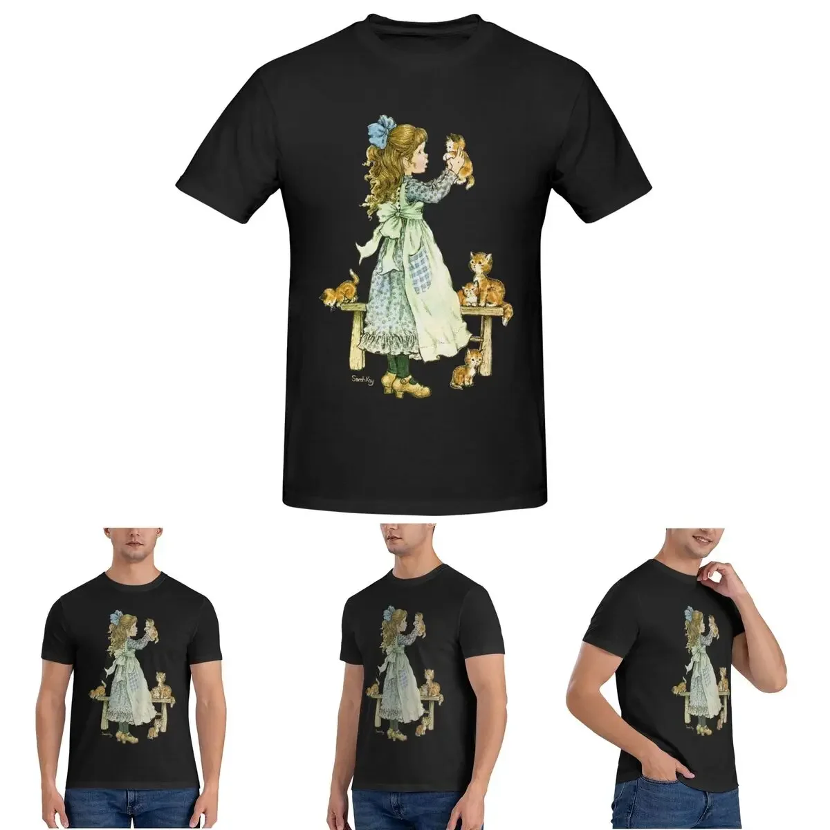 Sarah Kay Girl T-Shirt for Men Cotton Oversized T Shirts Men's Tees Short O-Neck Summer Clothes Tops S-6XL