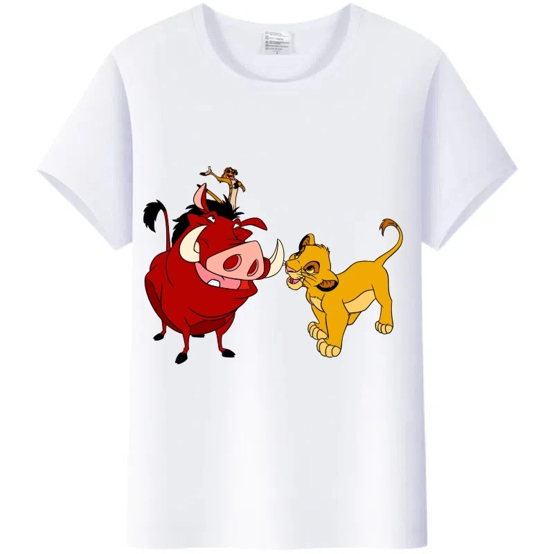 

Fashion Clothes Women Y2K Tshirt Plus Size Tops Disney Cartoon The Lion King Gothic t-shirt Summer Blouses Ladies Men White Tees