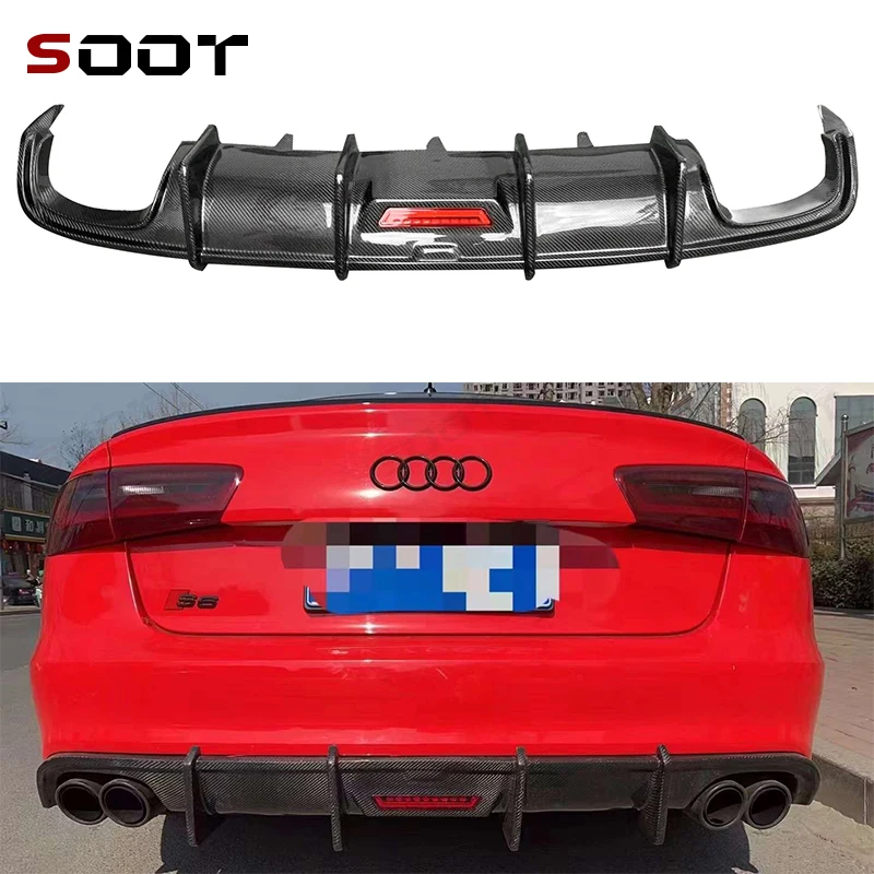 

Для Audi A6 S6 C7.5 2016-2018 KB Style Углеродное волокно Автомобильный задний бампер Диффузор Задние сплиттеры Спойлер Задняя губа Автомобильный автозапчасти