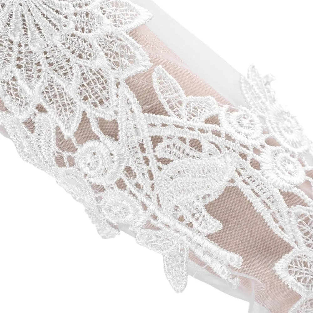 Creative Fingerless Bridal Gloves Flower Lace Women Cosplay Gloves Embroidered Lengthened Long Mittens Gift