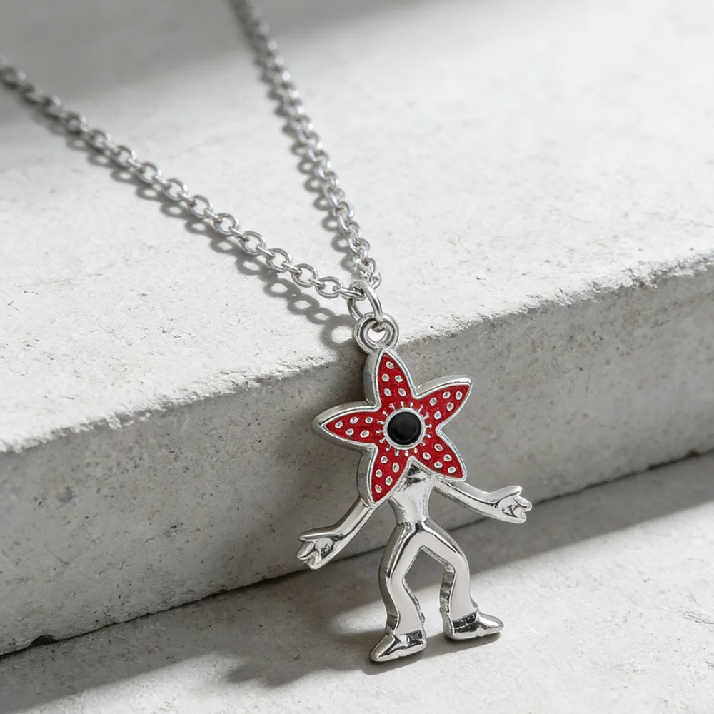 Movie Peripheral Demogorgon Pendant Necklace Unisex Sweater Chain Cosplay Clothing Jewelry Accessories Fan Gifts