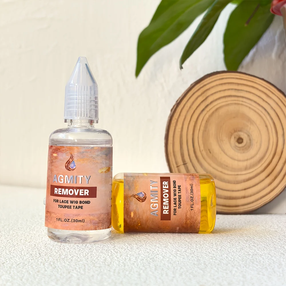 30ml Wig Adhesive Remover, 1 Bottle of Yellow and 1 Transparent Color, Removes Lace Wig Adhesive Without Residue,and Extensions