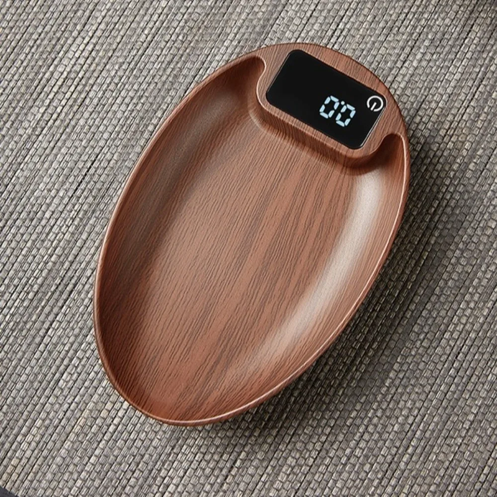 High-Precision Electronic Tea Scale Long Battery Life Wood Grain Kitchen Scale Rechargeable Touch Screen Digital Coffee Scale