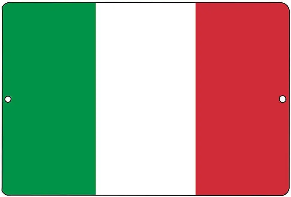 Lilyanaen New Tin Sign Italian Flag Metal Tin Sign Wall Decor Man Cave Bar Italy for Outdoor & Indoor 8