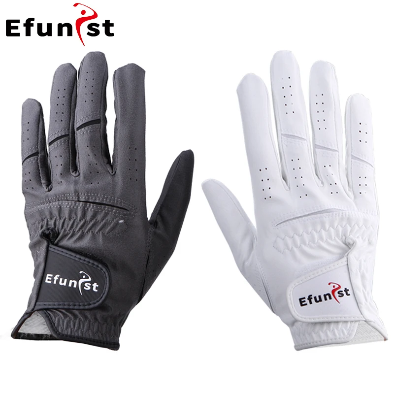 Guanti da Golf guanto da uomo mano sinistra morbido bianco grigio scuro 2 particelle di colore traspirante Namib Swing Putting guanti da allenamento