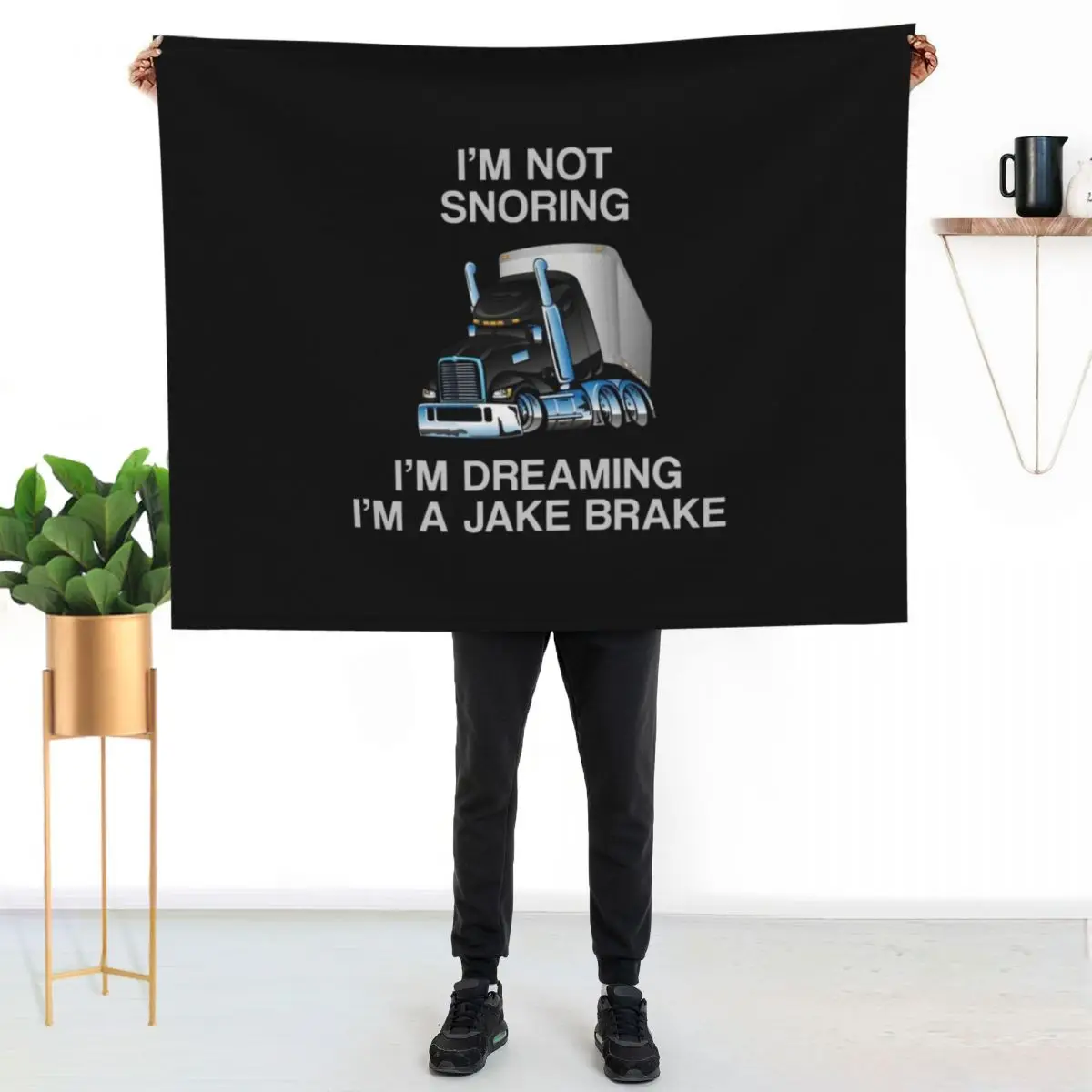 I'm Not Snoring I'm Dreaming I'm a Jake Brake Trucker Humor Joke Throw Blanket All Season Soft Lightweight Blanket for Home