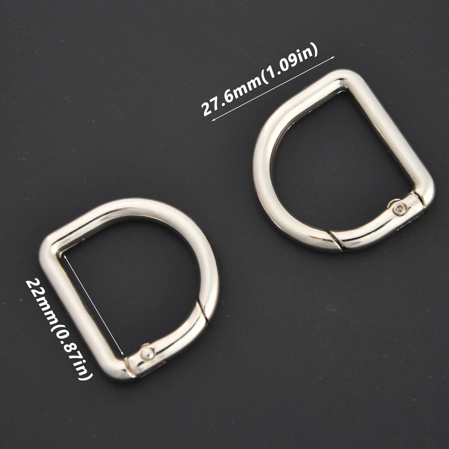 5Pcs D-shaped Spring Ring Clasp Key Hook Suitable for Belts Backpacks Handbags Wallet Straps