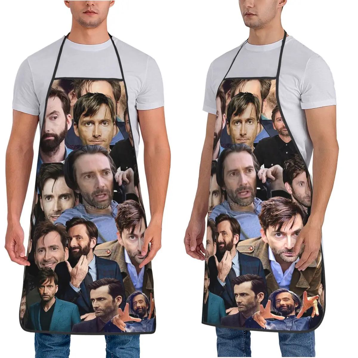 ديفيد تينانت صور مجمعة المئزر الشيف الطبخ الخبز Tablier أكمام مريلة تنظيف المطبخ بينافور للنساء الرجال البستنة #2