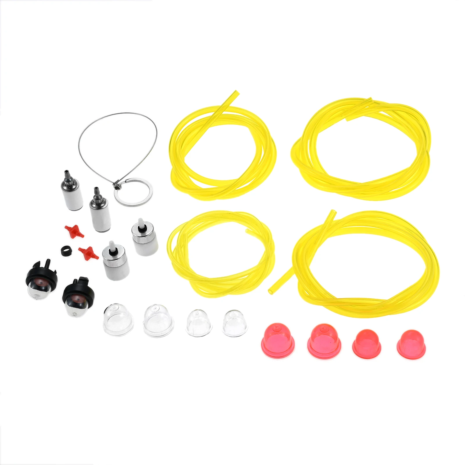 4 Feet 4 Size Fuel Line Primer Bulb Fuel Filter Kit Fit for Carburetor Chainsaw Trimmer Blower Weed Eater 2 Cycle Small Engine