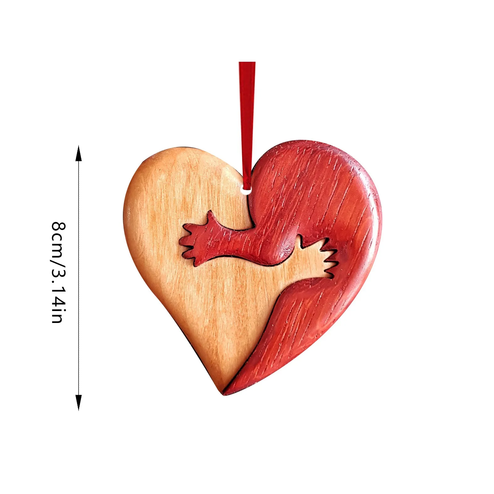 Valentine's Day Love Heart Pendant Wedding Decorations love Crafts Hanging Ornaments Happy Love Heart Wooden Puzzle Best Gifts