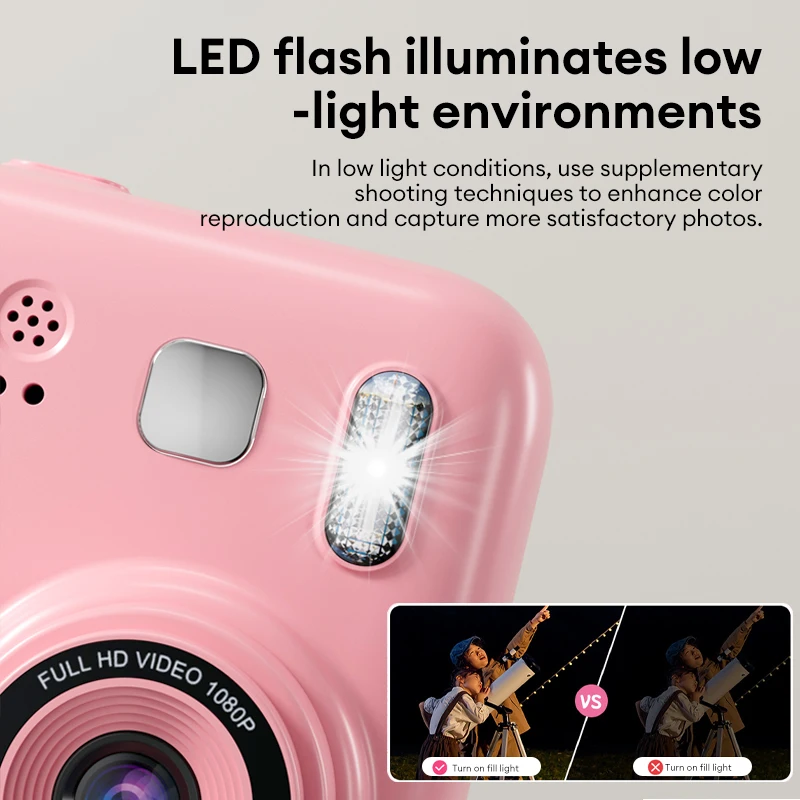 Aparat fotograficzny Lenovo z funkcją drukowania, aparat natychmiastowy dla dzieci, 32GB, aparat cyfrowy 1080P z funkcją drukowania zdjęć, prezent dla dzieci na Boże Narodzenie, urodziny, model DY34