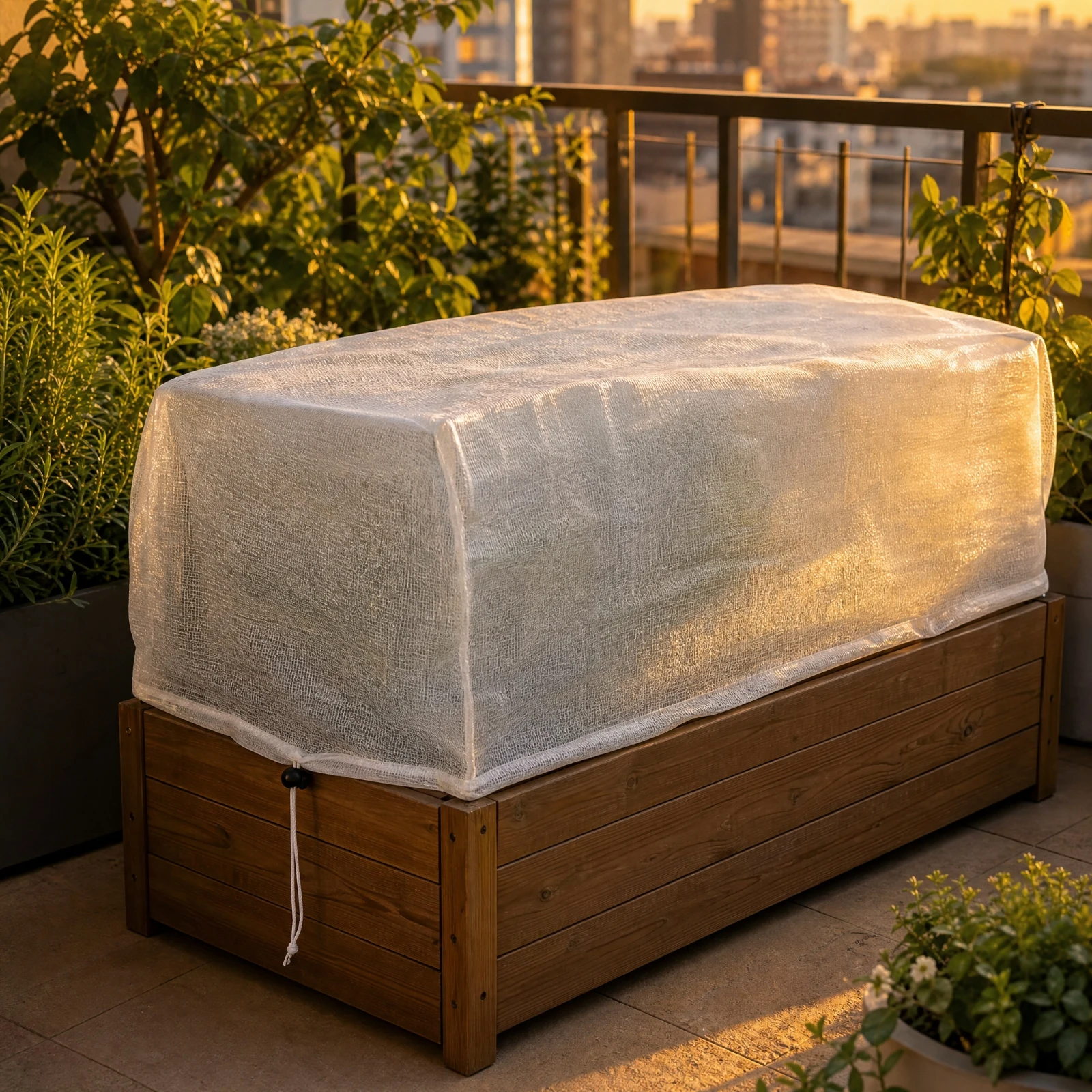 Rectangular Plant Frost Cover Light-Transmitting Frost Cover with Aluminum-Foil Liner Adjustable Outdoor for Patio Containers