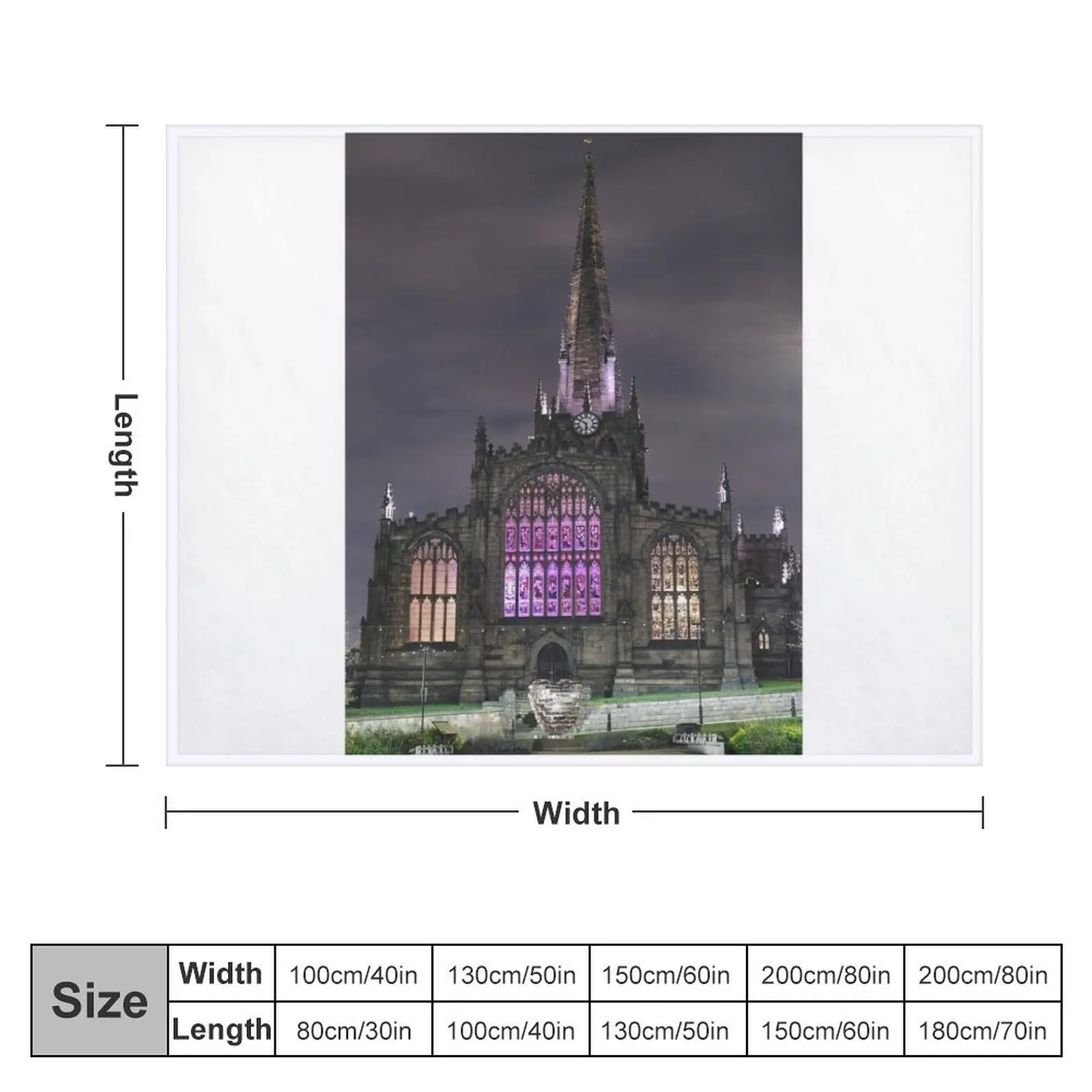 Rotherham Minster at night Throw Blanket Hairy Thermals For Travel Heavy Sleeping Bag Blankets