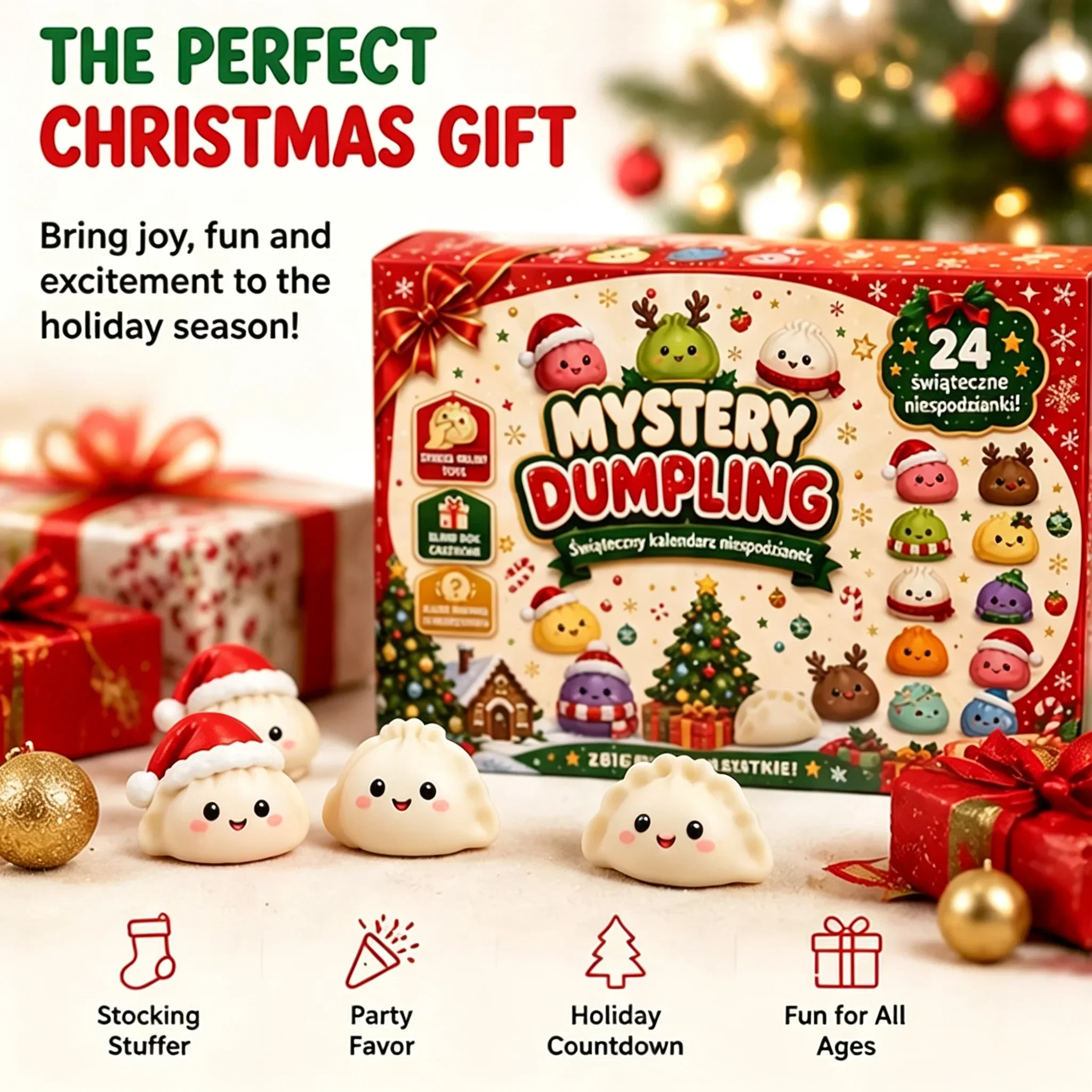 2026 Xmas Squishy Advent Calendar Fidget Countdown Set Surprise Sensory Pieces Ideal Adult Christmas Gift Party Favor Present