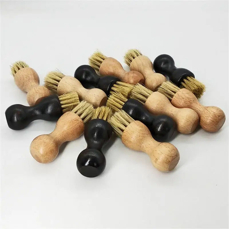 Waxing Brush Easy To Clean Comfortable Beech Handle Beech Shoe Brush Mini Shoe Brush Easy To Use Durable Wood Color