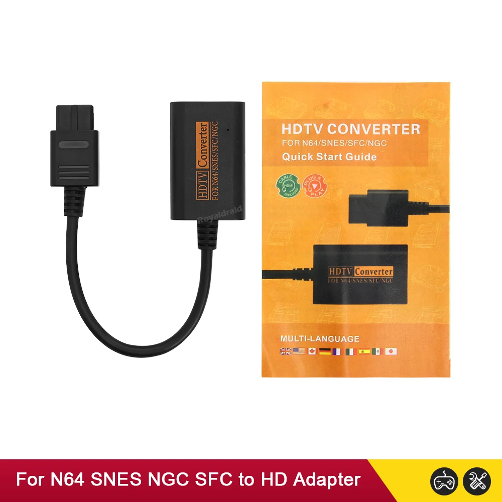 High Quality HDTV Converter For N64/SFC/NGC/SNES Retro Host Video Game Console 720P HDTV Adapter Cord Cable Plug And Play