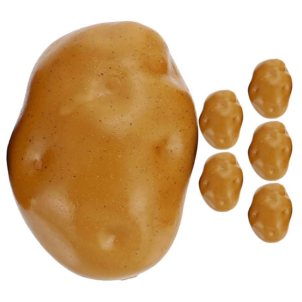 6 Pcs Simulation Potatoes Exquisite Props Lifelike Vegetable Models Cupboard Realistic Adornments