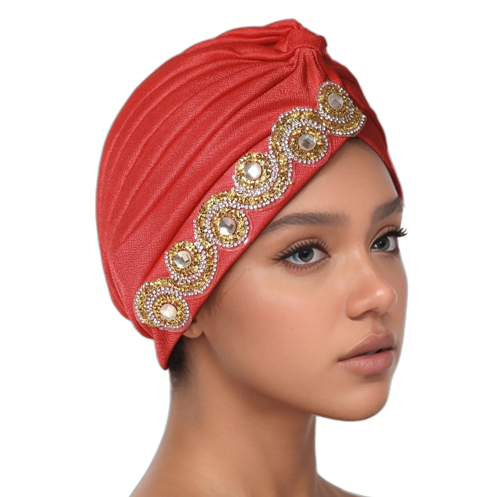 Chapéu de diamantes indianos feminino quimio boné hijab perda de cabelo gorro bandana lenço africano auto gele muçulmano cabeça envoltório turbante mujer