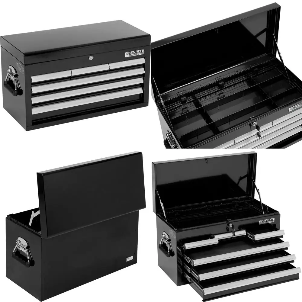 

Industrial 6 Drawer Tool Storage Cabinet, 25.94 x 12.14 x 14.75, Black
