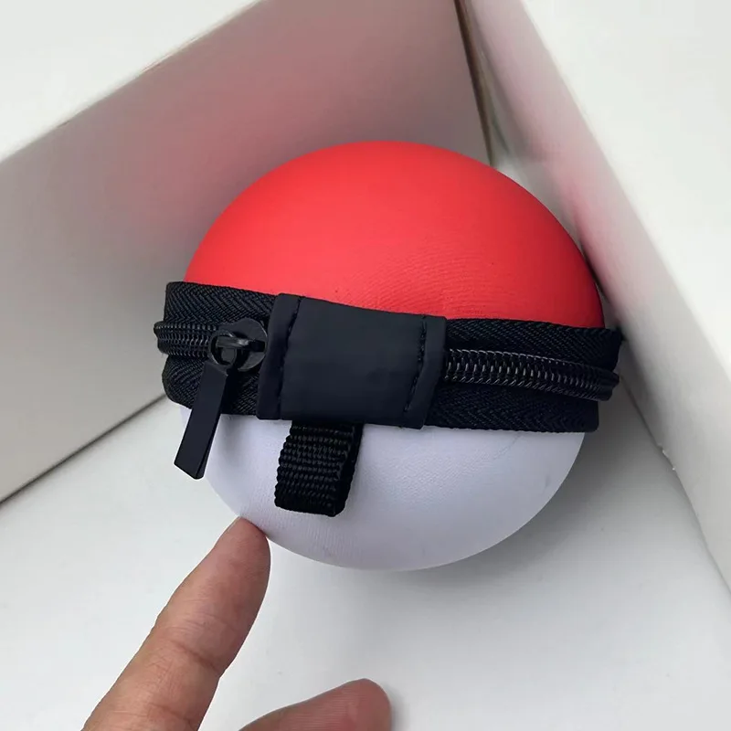 

Pokemon Pokeball Earphone Case With Carabiner Clip Pendant Round Zippered Storage Pouch Keychain Holder Gift Accessory