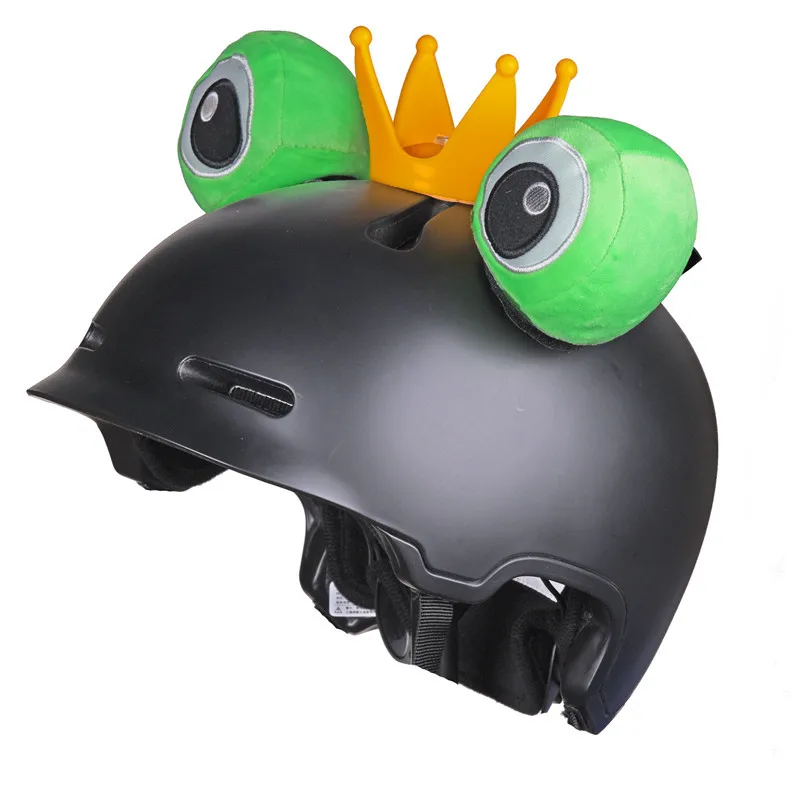 1pc Cartoon Frosch Ohren für Helm niedliche Krone Dekoration doppelseitige selbst klebende auffällige Motorrad Fahrrad Ski Helm Dekoration