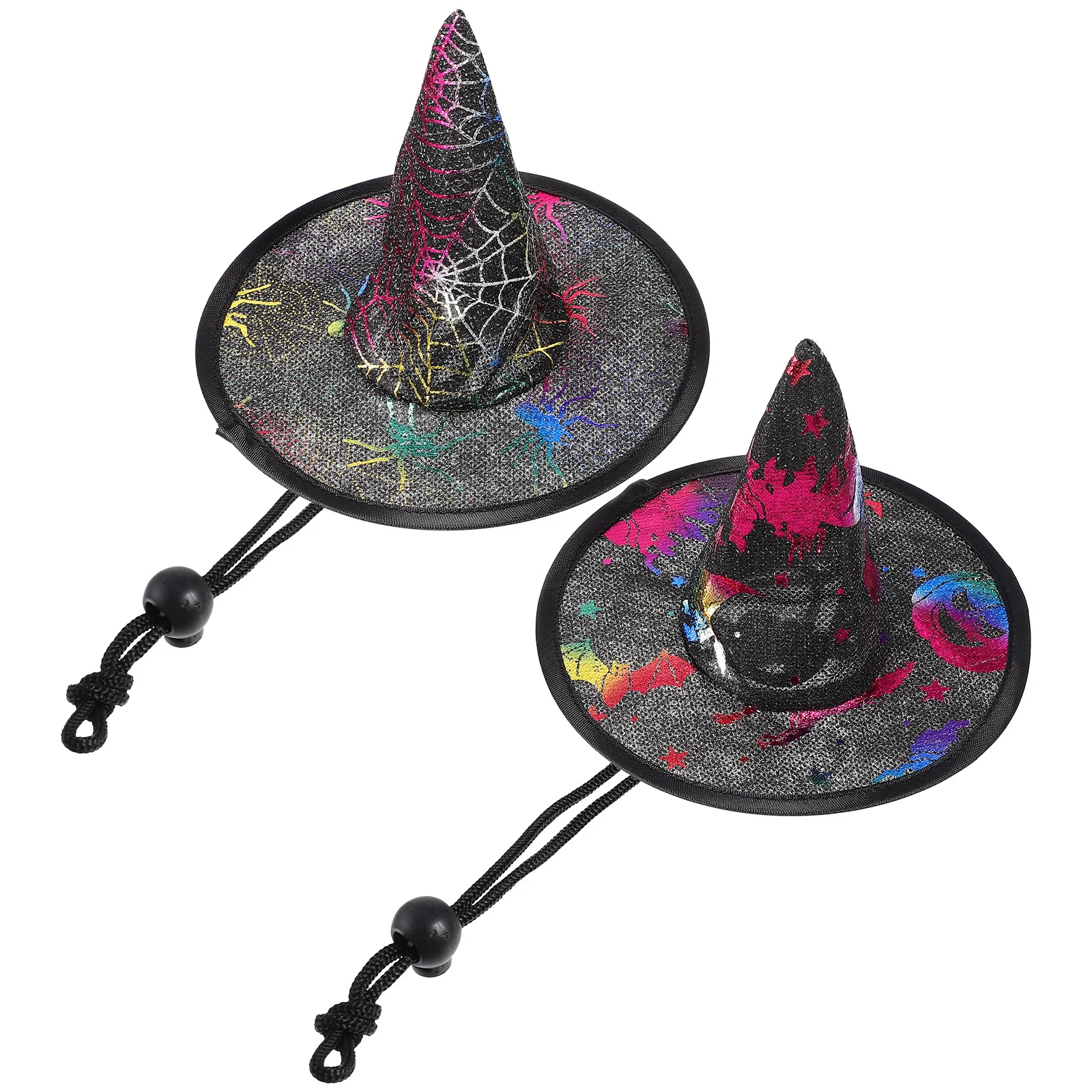 

2Pcs Halloween Pet Party Hats Decorative Witch Hat for Dogs Cats Adjustable Pet Costume Accessories Cat Hats Cat Party Hat