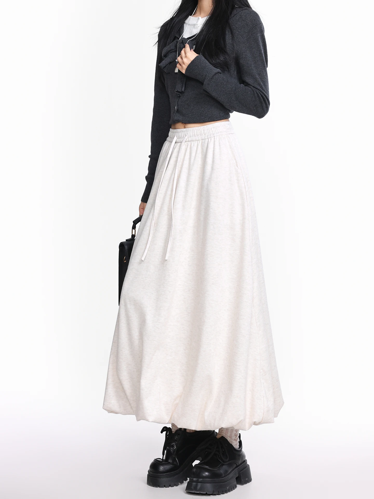 High Waist Rice Dumpling Bloom Half Skirt Women's 2026 New Summer Mid-Length Lantern A-Line Cloud Puffy Umbrella Skirt