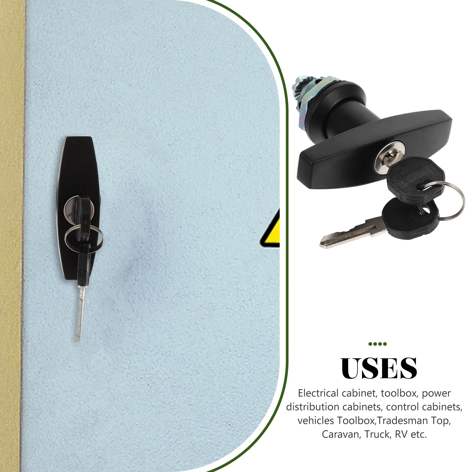 

T Handle Lock Electric Cabinet Cam Type Power Distribution Control Toolbox Trailers Motor Homes Vehicles Water Resistant Long