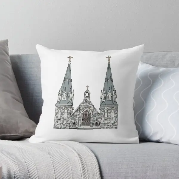 Villanova-funda de almohada con estampado de Iglesia, decoración de moda, cuadrada, para coche, oficina, cómoda, no incluye un lado