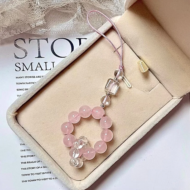 Rose Quartz Phone Strap,Healing Crystal Phone Chain,Phone Strap,Personalized Phone Strap, Gift for He