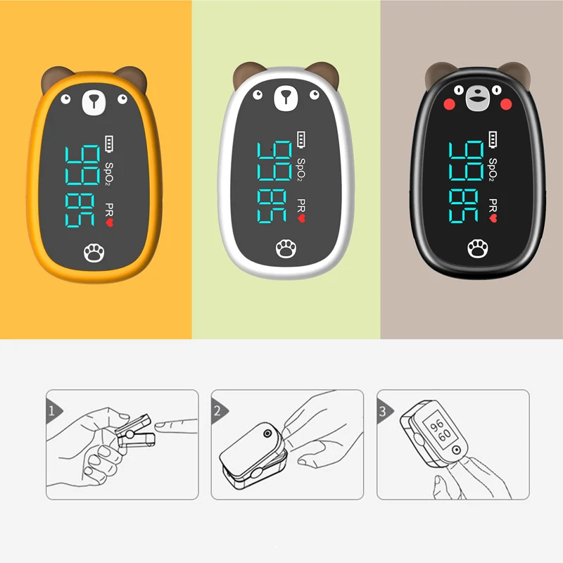 Medical Pulse Oximeter on the Finger Clip Heart Rate Monitor Pediatric Blood Oxygen Saturometer Oximetry for Baby Children SpO2