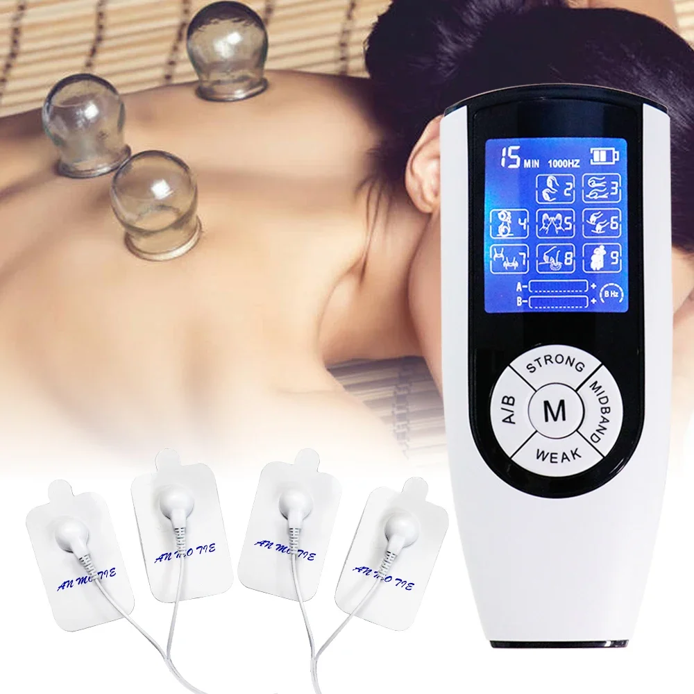 Myostimulation 9 Mode Tens Massager EMS Muscle Stimulator Electric Pulse Acupuncture Digital Therapy Machine Body Slimming Relax