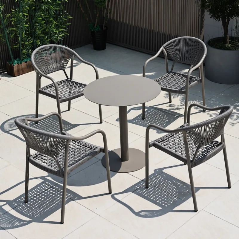 Outdoor table and chair courtyard waterproof and sun-proof garden villa outdoor balcony rattan chair outdoor leisure B&