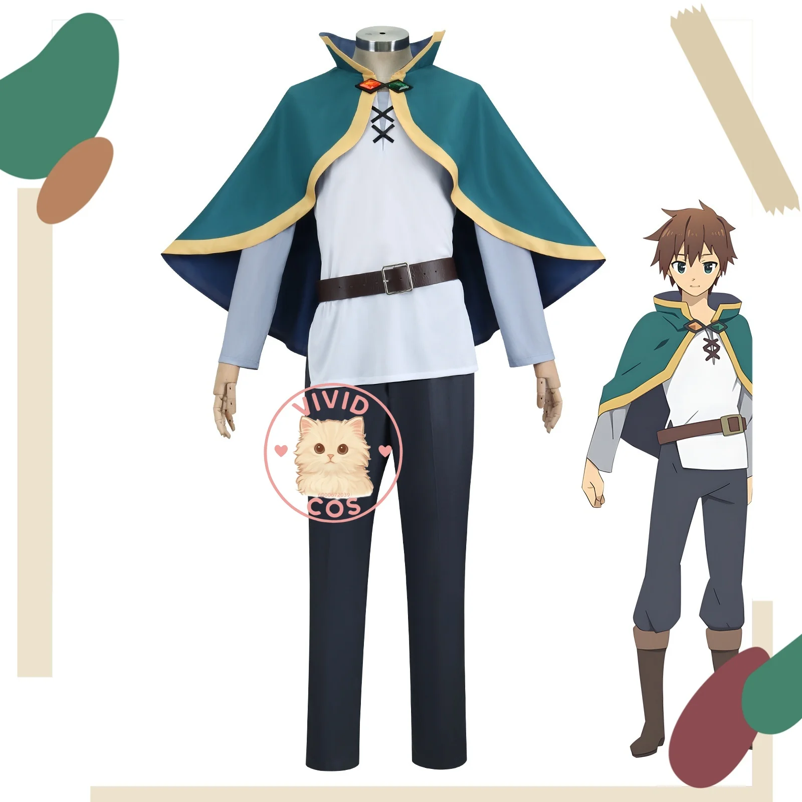 

KonoSuba: God’s Blessing on This Wonderful World Kazuma Satou Halloween Cosplay Costume Complete Set Role-playing Full Outfits