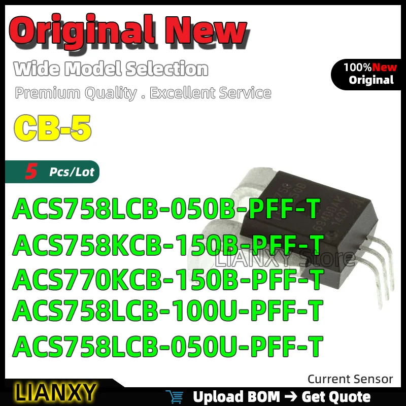 5pcs CB-5 ACS758LCB-050B-PFF-T ACS758KCB-150B-PFF-T ACS770KCB-150B-PFF-T ACS758LCB-100U-PFF-T ACS758LCB-050U-PFF-T New Original