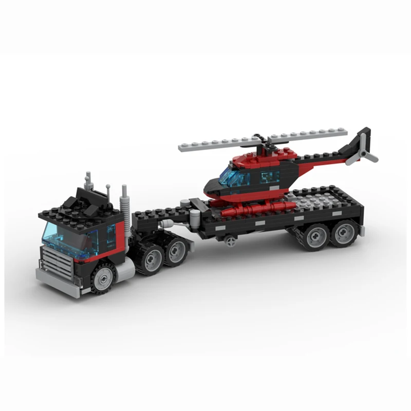 Blocos de Construção de Blocos de Construção, Caminhão Flatbed com Helicóptero, Toy Set, Blocos de Construção, Blocos de Construção, Blocos de Construção, Blocos de Construção, Blocos de Construção, Blocos de Construção