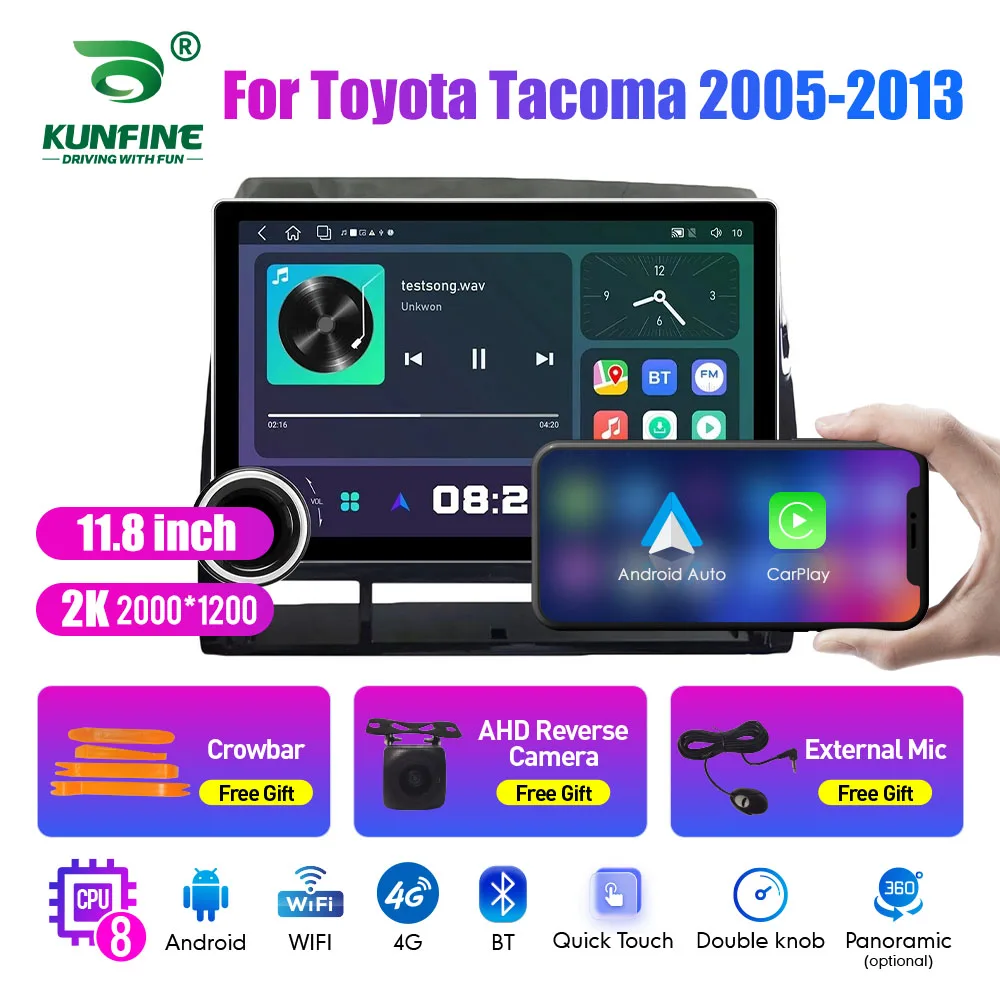 

11.8 Inch 2K Double Knobs 2 Din Car Radio For Honda Tacoma 2005-2013 Car Radio DVD Multimedia Video Player Android Auto Carplay