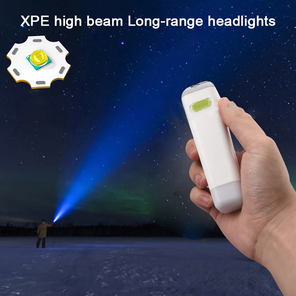 Strong Light Mini Flashlight USB Charging Outdoor Small Flashlight Walking Portable Household Lighting Flashlight