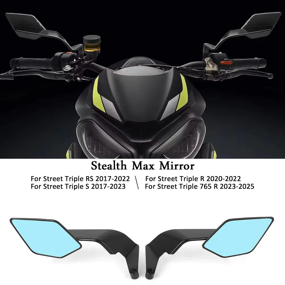 

Для вращения регулируемых зеркал для Street Triple 765 R 765R, мотоциклетные зеркала Stealth max, комплекты зеркал для Street Triple RS S R
