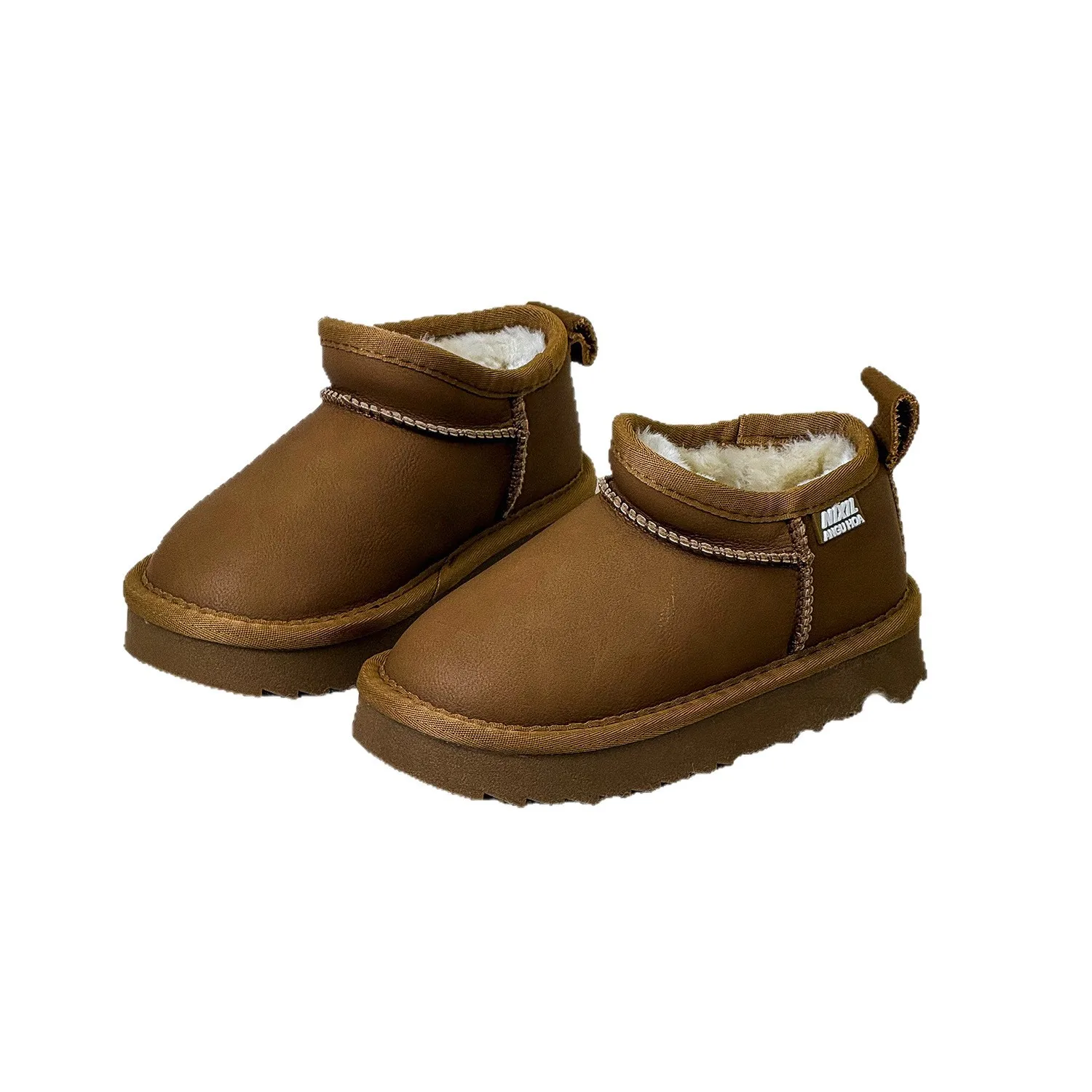 

New Winter Style Children's Snow Boots Kid Toddler Boys Girls Fashionable and Versatile Fleece-lined Thickened Warm Cotton Shoes