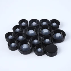 100pcs 18mm 24mm 28mm 400 Essential Oil Bottle Lid Screw Bakelite Cover Phenolic Resin Cap Transparent Inner Plug Black Top